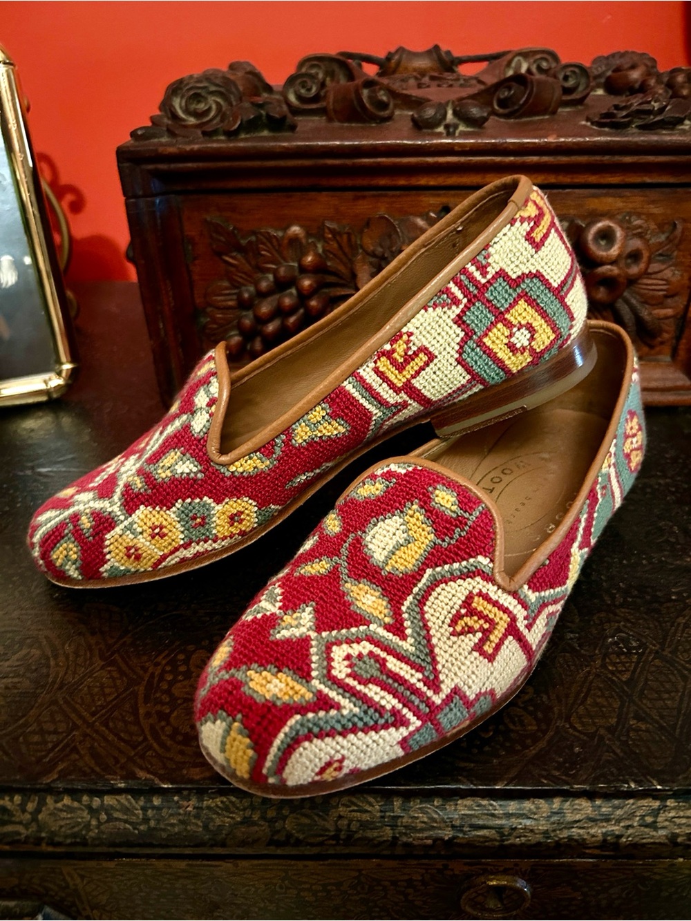Women’s Stubbs & Wootton Tapestry Loafers 6